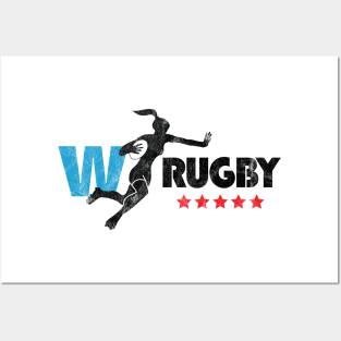 Womens Rugby - Dark Text distressed Posters and Art